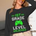 Kids 1st Grade Level Unlocked Back To School Gamer Graduation Unisex Long Sleeve T-Shirt