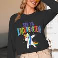 Kids Dabbing Unicorn Kindergarten Graduation See Ya Unisex Long Sleeve T-Shirt