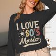 I Love 80's Music Retro Style Nostalgia Cassette 1980s Party Unisex Long Sleeve T-Shirt