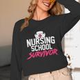 Nursing School Survivor Shirt Graduation Party Tee Unisex Long Sleeve T-Shirt