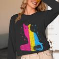 Pansexual Pride Celestial Cat Sitting Book LGBTQ Pan Colors Men Women Unisex Long Sleeve T-Shirt Pansexual Pride Celestial Cat Sitting Book LGBTQ Pan Colors Men Women Unisex Long Sleeve T-Shirt