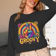 Peace Sign Groovy Vibes Costume Nostalgia Tie Dye Fashion Unisex Long Sleeve T-Shirt