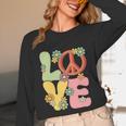 Peace Sign Love Groovy Vibes Costume Nostalgia 1980s Fashion Unisex Long Sleeve T-Shirt