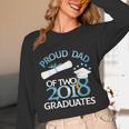 Proud Dad Of Two 2018 Graduates Twin Dads Graduation Unisex Long Sleeve T-Shirt