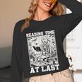 Reading Time At Last Book Lover Introvert Skeleton Reading Unisex Long Sleeve T-Shirt Reading Time At Last Book Lover Introvert Skeleton Reading Unisex Long Sleeve T-Shirt
