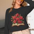 Red Roses Flowers Book Floral Unisex Long Sleeve T-Shirt