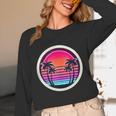 Retro 80s Synthwave Sunset & Palm Trees Retro Nostalgia 80s Unisex Long Sleeve T-Shirt