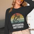 Retro Antisocial Butterfly Shirt For Introverts Unisex Long Sleeve T-Shirt Retro Antisocial Butterfly Shirt For Introverts Unisex Long Sleeve T-Shirt