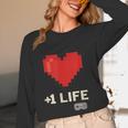 Retro Gamer 1 Life Pixel Heart – 8-Bit Gaming Nostalgia Unisex Long Sleeve T-Shirt
