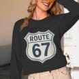 Retro Route 67 Highway Sign Vintage Road Nostalgia Unisex Long Sleeve T-Shirt