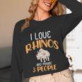 I Like Rhinos And Maybe 3 People Introvert Animal Unisex Long Sleeve T-Shirt