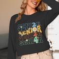 Senior 2024 Groovy Retro Class Of 2024 Graduation Senior 24 Unisex Long Sleeve T-Shirt
