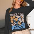 Senior 2026 Retro Groovy Flowers Graduation Unisex Long Sleeve T-Shirt