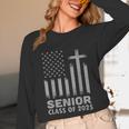 Senior Class Of 2025 USA Flag Cross Christian Graduation Unisex Long Sleeve T-Shirt