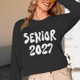 Senior Retro Class Of 2027 Graduation High School College Unisex Long Sleeve T-Shirt