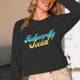 Socially Awkward Introvert Retro Anxious Awkwardly Social Unisex Long Sleeve T-Shirt