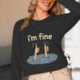 Two Thumbs Up I'm Fine Sarcastic Meme Introvert Humor Unisex Long Sleeve T-Shirt