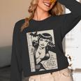 Vintage Vampire Bat Vampire Pin Up Girl Horror Comic Book Unisex Long Sleeve T-Shirt