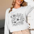 Adult Coloring Book Style Flowers And Ladybug Self Coloring Unisex Long Sleeve T-Shirt