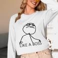 Like A Boss Rage Comic Meme Classic Internet Nostalgia Tee Unisex Long Sleeve T-Shirt