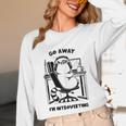 Cat With Coffee On Computer Go Away I'm Introverting Unisex Long Sleeve T-Shirt Cat With Coffee On Computer Go Away I'm Introverting Unisex Long Sleeve T-Shirt