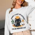 Cat Shirt Introvert Sorry I Can’t Go I’m An Indoor Cat Unisex Long Sleeve T-Shirt