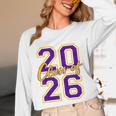 Class Of 2026 Graduation Varsity Purple And Yellow Letters Unisex Long Sleeve T-Shirt