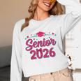 Coquette Pink Bow Senior 2026 Class Of Graduation Unisex Long Sleeve T-Shirt