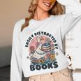 Easily Distracted By Books Read Goose Lover Bookworm Reading Unisex Long Sleeve T-Shirt