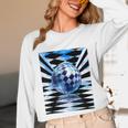 Frutiger Aero Aesthetic Tech Checkered Room Orb Sky Raglan Baseball Tee Unisex Long Sleeve T-Shirt