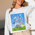 Frutiger Aero Aesthetic Tech Cherry Blossom Fishes Bubbles Raglan Baseball Tee Unisex Long Sleeve T-Shirt