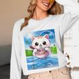 Frutiger Aero Aesthetic Tech Kawaii Ramen Cat Fishes Raglan Baseball Tee Unisex Long Sleeve T-Shirt Frutiger Aero Aesthetic Tech Kawaii Ramen Cat Fishes Raglan Baseball Tee Unisex Long Sleeve T-Shirt