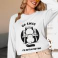 Go Away I'm Introverting Cat With Coffee Unisex Long Sleeve T-Shirt Go Away I'm Introverting Cat With Coffee Unisex Long Sleeve T-Shirt