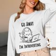 Go Away I'm Introverting Cat Introvert Anxiety Anxious Unisex Long Sleeve T-Shirt