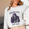 Good Girls Read Bad Books Sarcastic Skeleton Goth Skull Unisex Long Sleeve T-Shirt Good Girls Read Bad Books Sarcastic Skeleton Goth Skull Unisex Long Sleeve T-Shirt