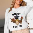 Hoot I Did It Grad Owl Holding Graduation Diploma Congrats Unisex Long Sleeve T-Shirt