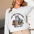 I Just Want To Read Books And Pet Cats Raglan Baseball Tee Unisex Long Sleeve T-Shirt