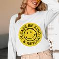 Be Kind Rewind Shirt Retro Nostalgia Sticker 80s 90s Tee Premium Tri-Blend Unisex Long Sleeve T-Shirt