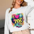 I Love The 70s Retro Cassette Roller Vinyl Nostalgia Vibes Premium Tri-Blend Unisex Long Sleeve T-Shirt