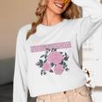 Nostalgia 80s 90s Retro Style Graphics Rose Pink Flower Unisex Long Sleeve T-Shirt