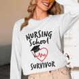 Nursing School Survivor Women Graduation RN Gift Shirt Unisex Long Sleeve T-Shirt