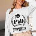PHD Survivor T-Shirt Graduation Student Teacher For Men Women Kids Unisex Long Sleeve T-Shirt