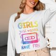 Retro Girls Just Wanna Have Fun Nostalgia 1980s 80's Premium Tri-Blend Unisex Long Sleeve T-Shirt