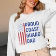 Retro Proud Coast Guard Dad Graduation Dad Usa Flag Outfit Unisex Long Sleeve T-Shirt