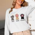 Rock Paper Scissors Hand Game Cute Paw Cat Introvert Unisex Long Sleeve T-Shirt