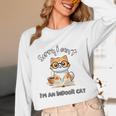 Sorry I Can't Indoor Cat Top For Introvert With Coffee Book Unisex Long Sleeve T-Shirt Sorry I Can't Indoor Cat Top For Introvert With Coffee Book Unisex Long Sleeve T-Shirt