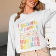 i Survived My Fiance's Nursing Degree Graduation Groovy Premium Unisex Long Sleeve T-Shirt