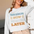 Train Modeling Now Minimal Socializing Introvert Vintage Unisex Long Sleeve T-Shirt