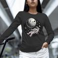 Astronaut Aesthetic Holding Moon Balloon Planets Introvert Unisex Long Sleeve T-Shirt