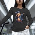 Capybara Graduation Dabbing Capy Wearing Graduate Gown Unisex Long Sleeve T-Shirt